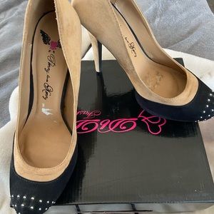 Black & Camel Studded Heels